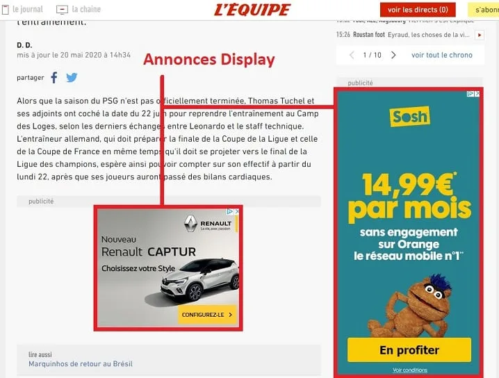 Annonce au format display